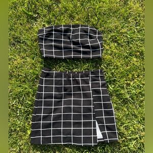 Plaid Skirt and Crop Top Set